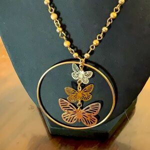 Avon butterfly necklace new